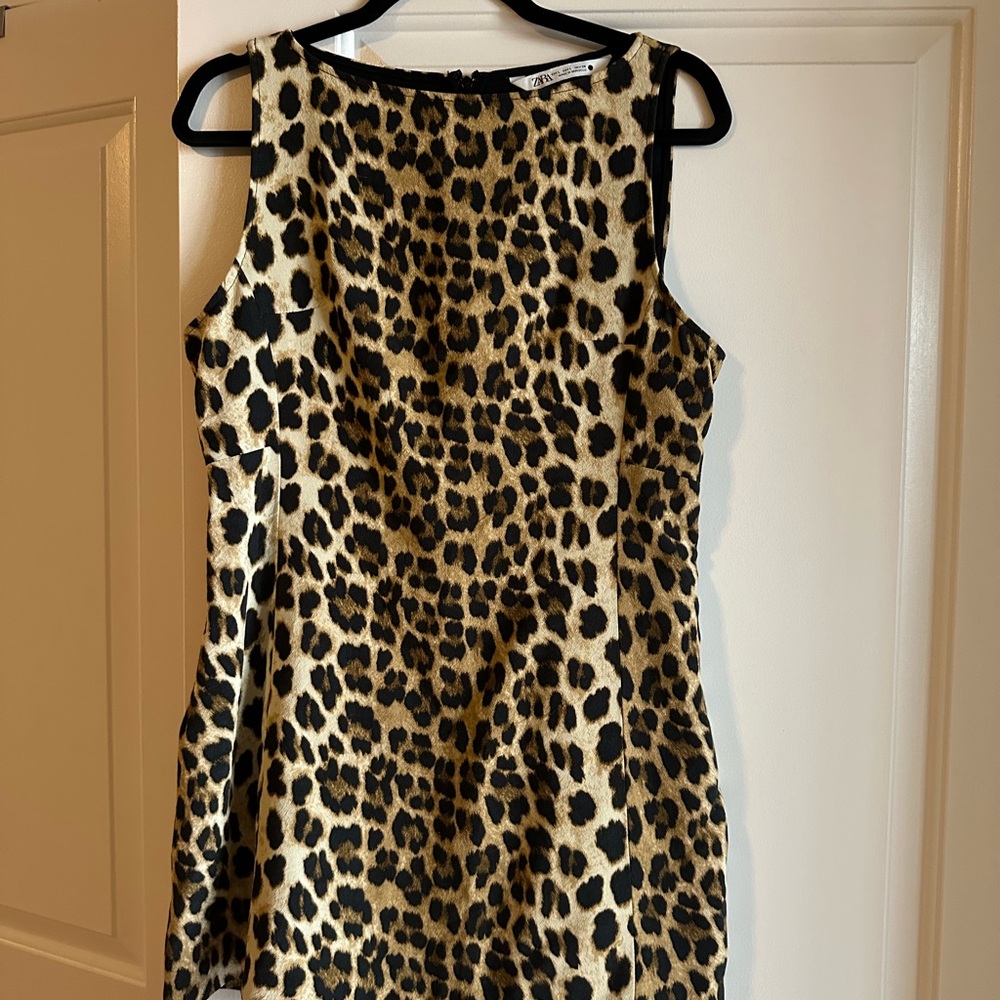 Zara Leopard Print Sleeveless Dress